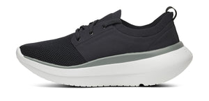 OOFOS Mens OOmy Stride White BLack - รองเท้าเพื่อสุขภาพ นุ่มสบาย